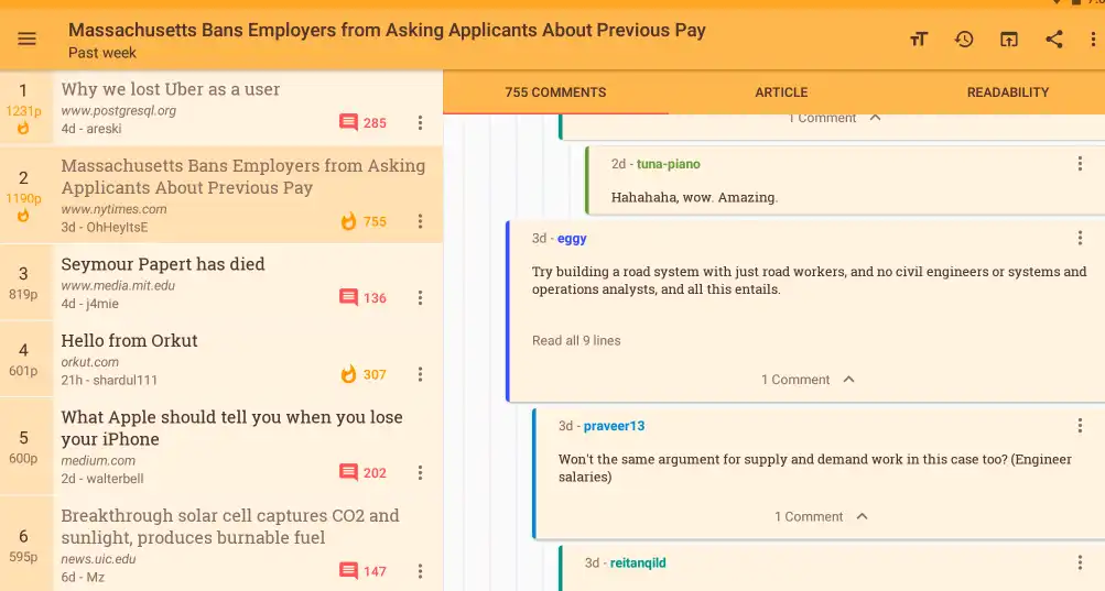 Download web tool or web app Materialistic for Hacker News