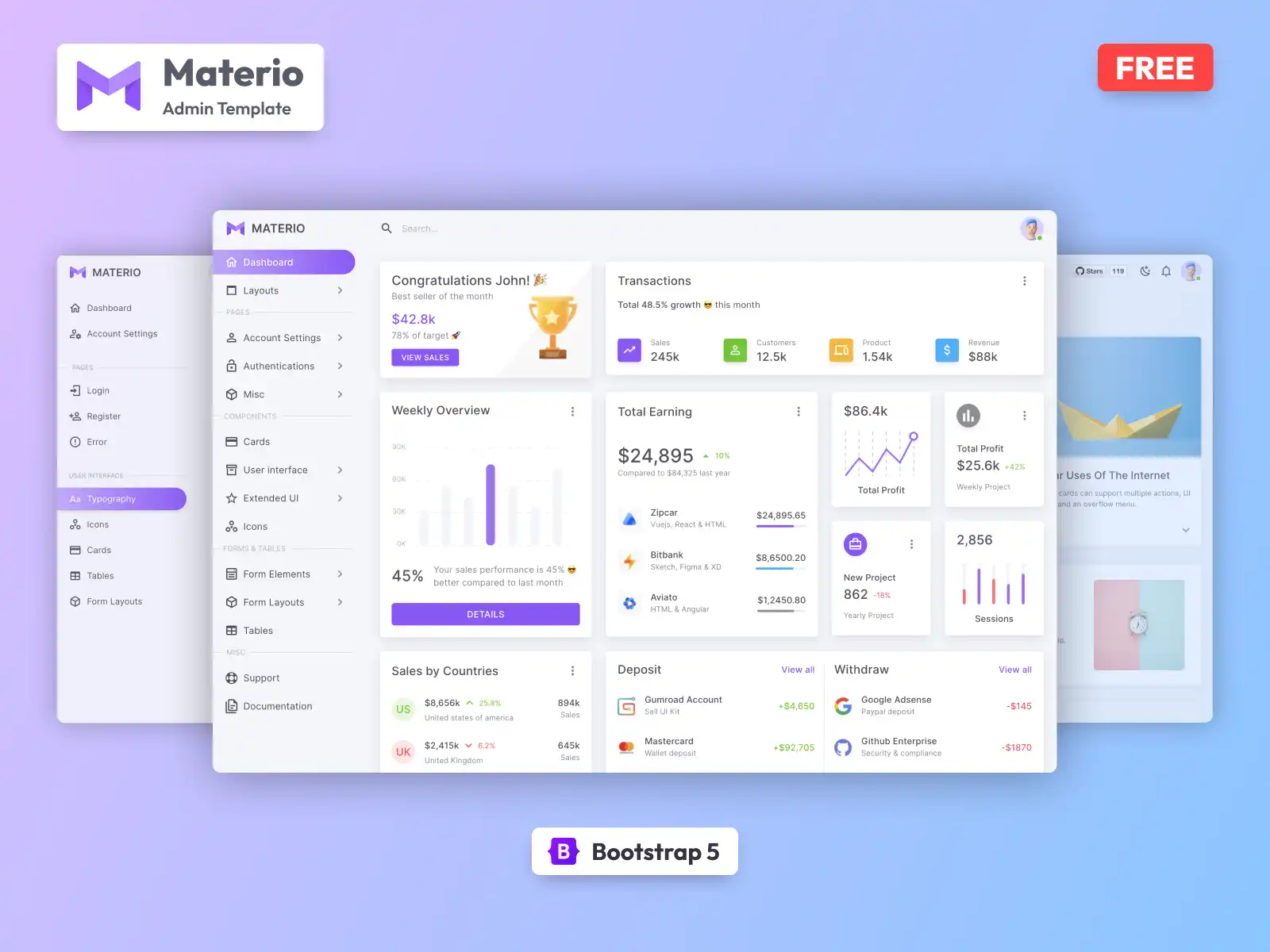 Download web tool or web app materio-bootstrap-admin-template-free