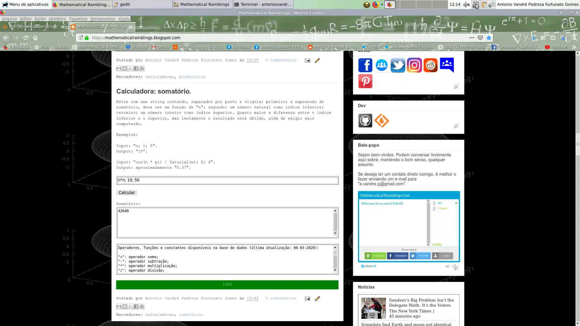 Download de webtool of webapp MathematicalRamblingsjs om online onder Linux te draaien