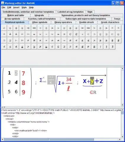 Download web tool or web app MathMLWYSIWYGEditor to run in Windows online over Linux online