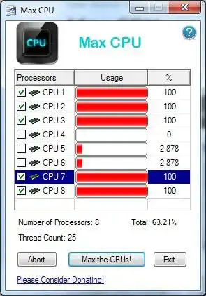 Download web tool or web app Max CPU