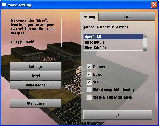 Unduh alat web atau aplikasi web Maze 3D untuk dijalankan di Windows online melalui Linux online