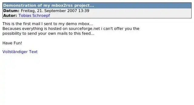 Download web tool or web app mbox2rss