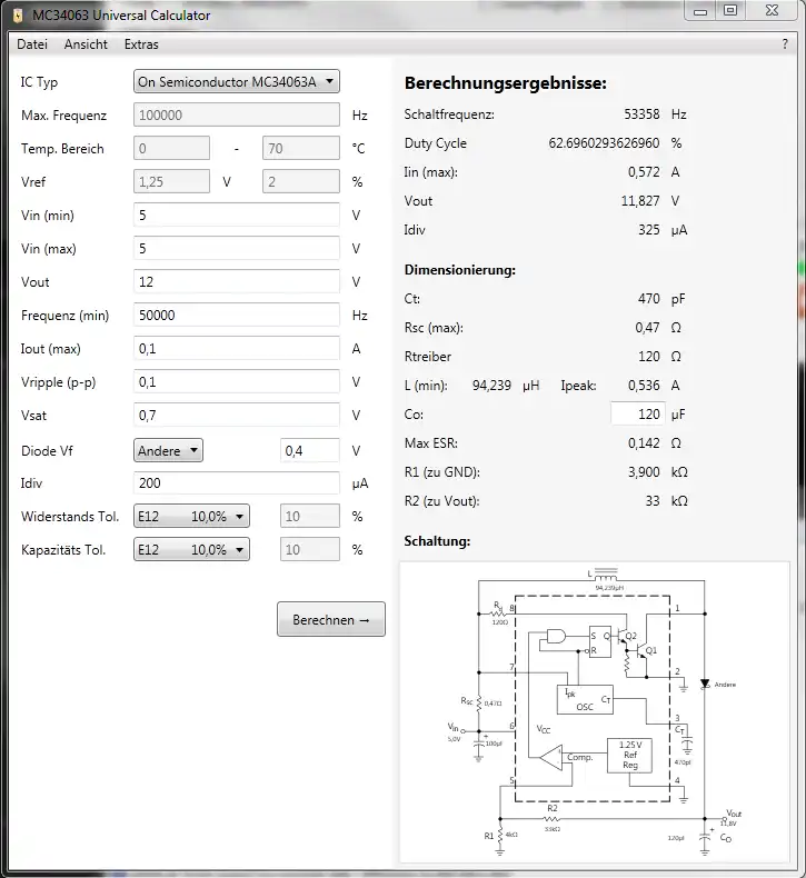 Download web tool or web app MC34063 Universal Calculator
