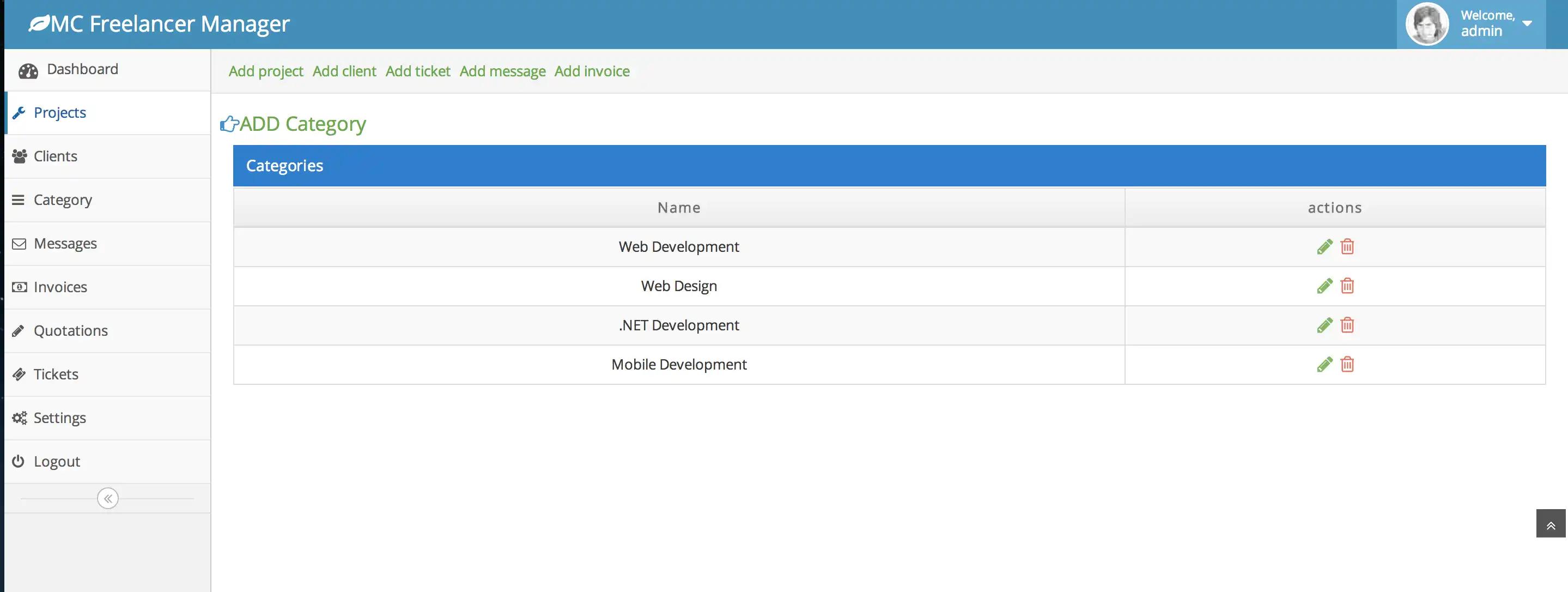 Download web tool or web app MC Freelancer Manager