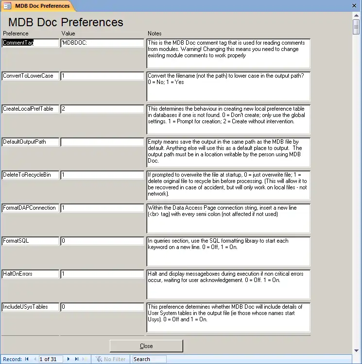 Download web tool or web app MDB Doc