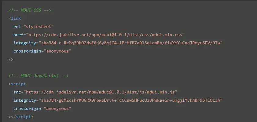 Unduh alat web atau aplikasi web MDUI
