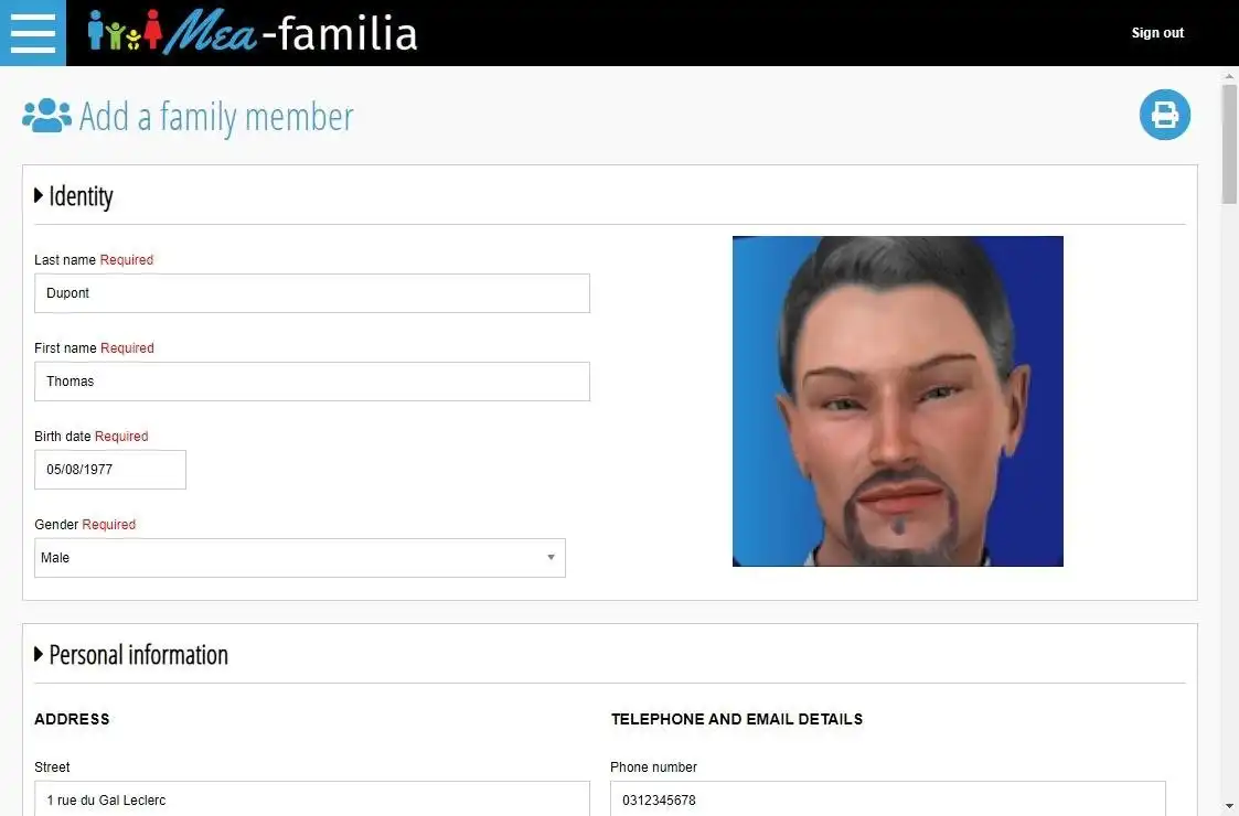 Scarica lo strumento web o l'app web Mea-familia