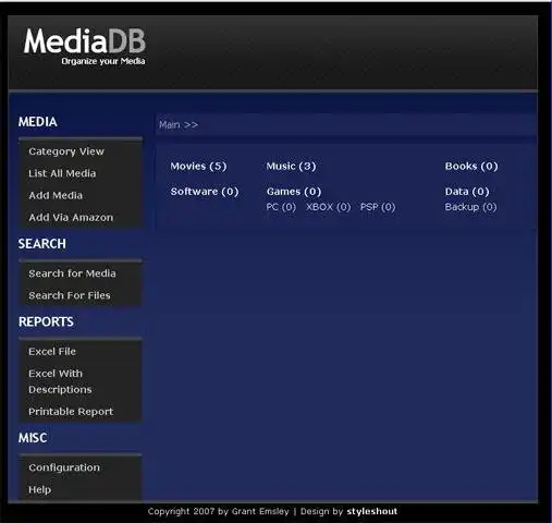 Завантажте веб-інструмент або веб-програму MediaDB