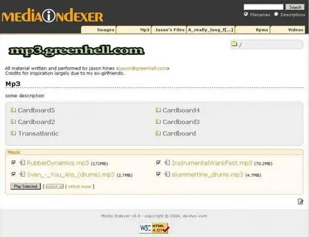 Загрузите веб-инструмент или веб-приложение mediaIndexer