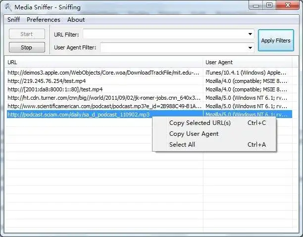 Download web tool or web app Media Sniffer