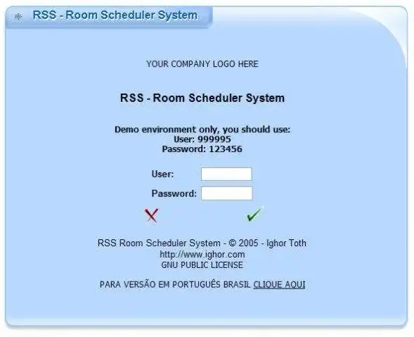 Descargue la herramienta web o la aplicación web Meeting Room Scheduler System