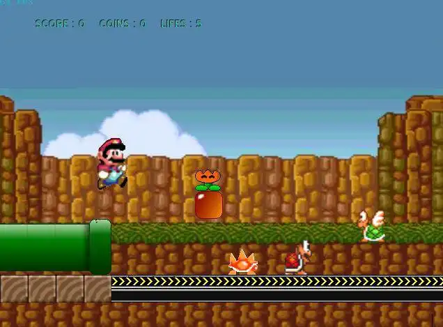 הורד את כלי האינטרנט או את אפליקציית האינטרנט Mega Mario להפעלה ב-Windows באופן מקוון דרך לינוקס מקוונת