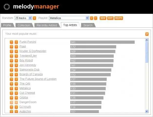 Загрузите веб-инструмент или веб-приложение Melody Manager