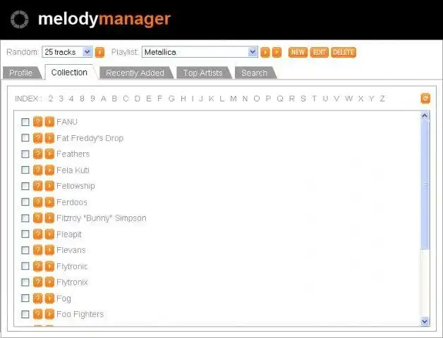 Загрузите веб-инструмент или веб-приложение Melody Manager