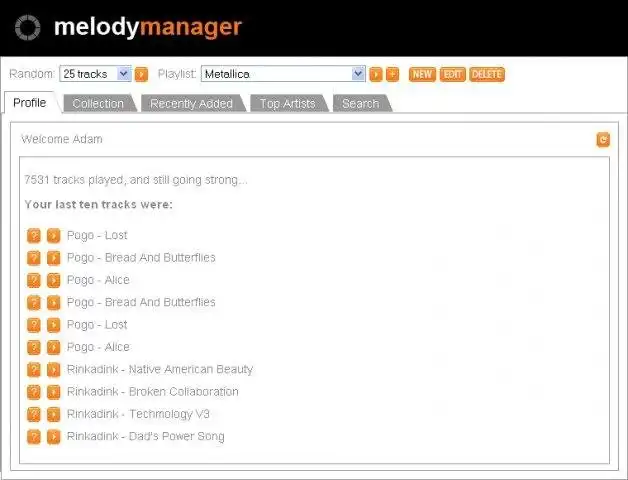 下载 Web 工具或 Web 应用程序 Melody Manager