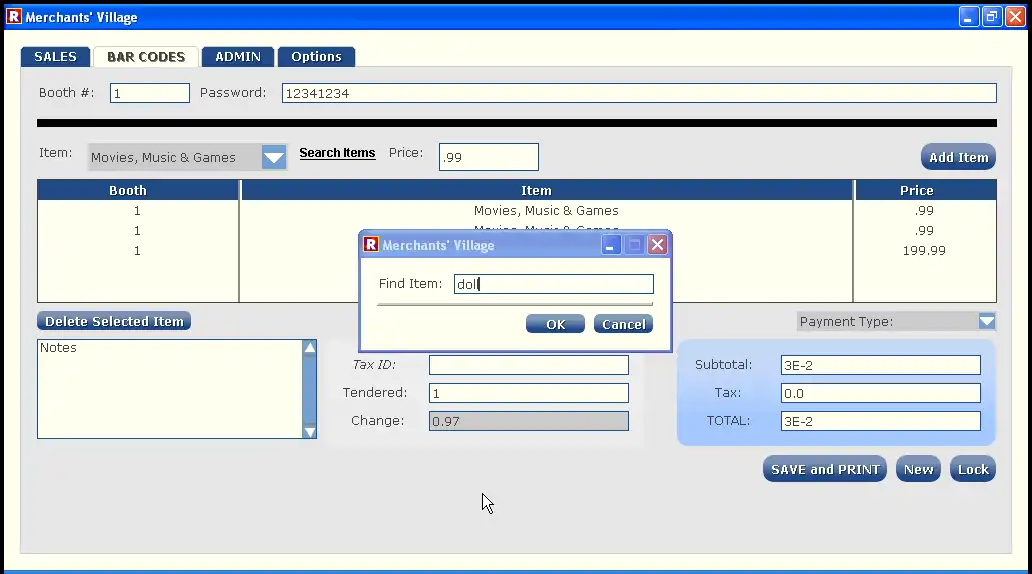 Mag-download ng web tool o web app Merchants Village Consignment POS