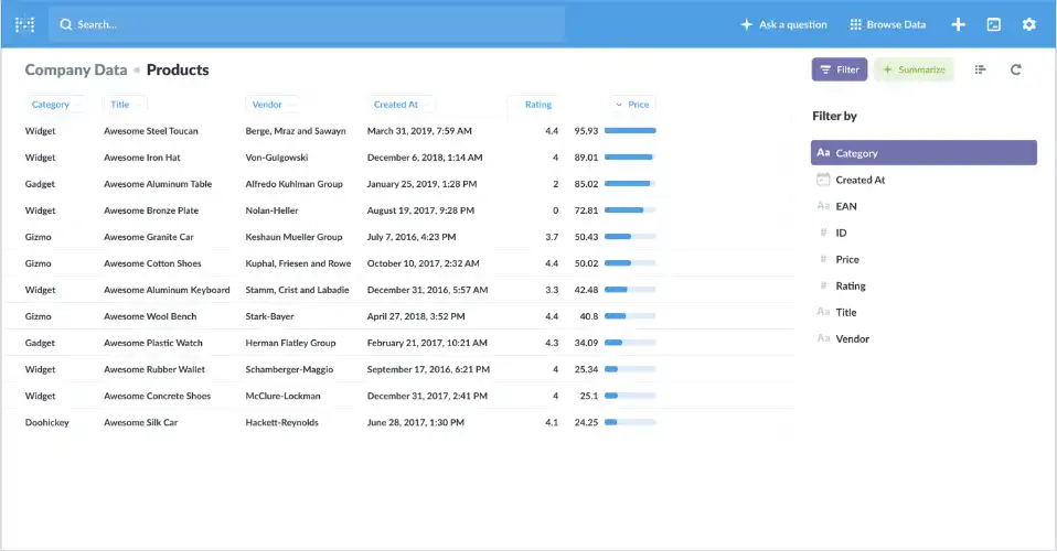 Download web tool or web app Metabase