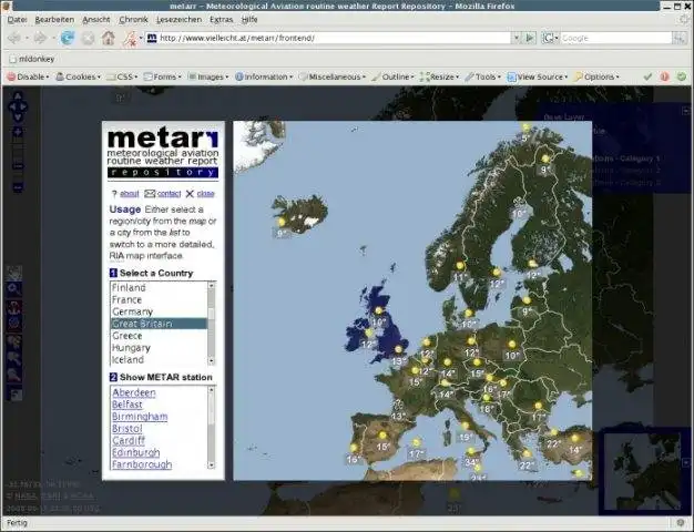 Web aracını veya web uygulamasını indirin METAR Deposu