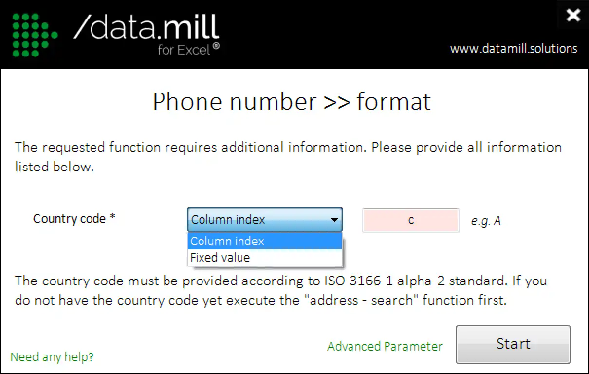 Download web tool or web app METHIS /data.mill for Excel®