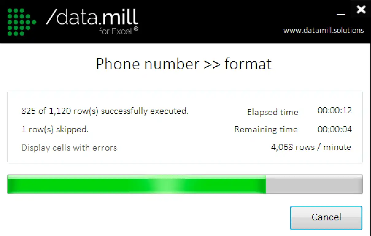 Download web tool or web app METHIS /data.mill for Excel®