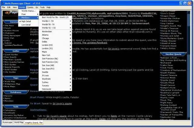 ดาวน์โหลดเครื่องมือเว็บหรือเว็บแอป Metis - The Open Source Runescape Client เพื่อทำงานใน Linux ออนไลน์