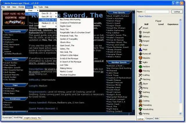ดาวน์โหลดเครื่องมือเว็บหรือเว็บแอป Metis - The Open Source Runescape Client เพื่อทำงานใน Linux ออนไลน์