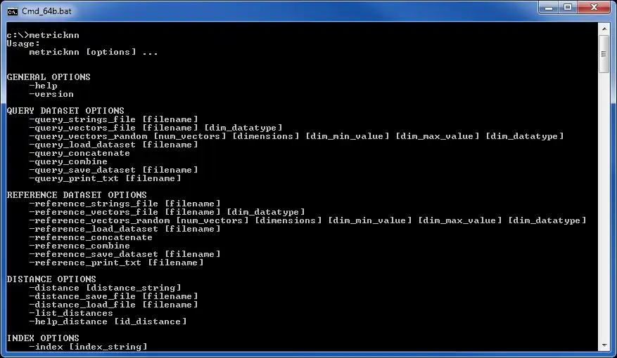 Download web tool or web app MetricKnn to run in Windows online over Linux online
