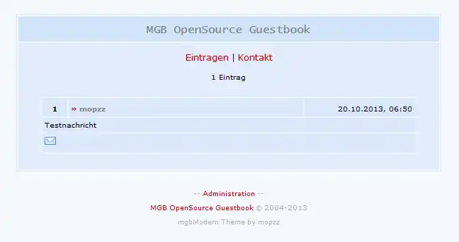 Download webtool of webapp MGB OpenSource Gastenboek