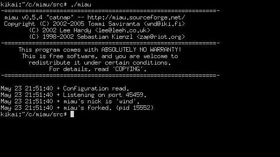 Download web tool or web app miau - yet another IRC-bouncer/proxy