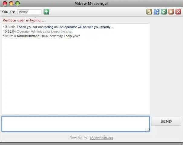 Scarica lo strumento web o l'app web Mibew Messenger 1.x