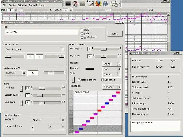 Download web tool or web app MIDI File Printer