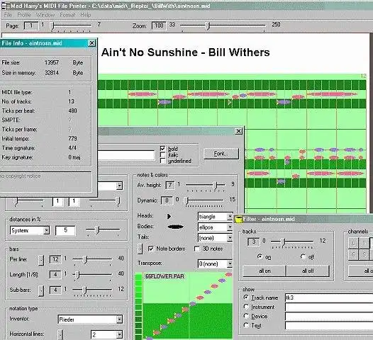 Download web tool or web app MIDI File Printer