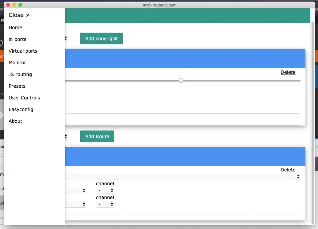 Download web tool or web app Midi router