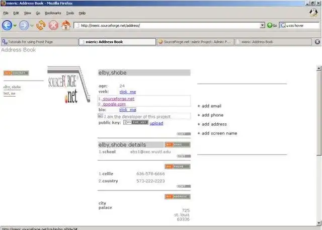 Download web tool or web app mieric addressBook password protected