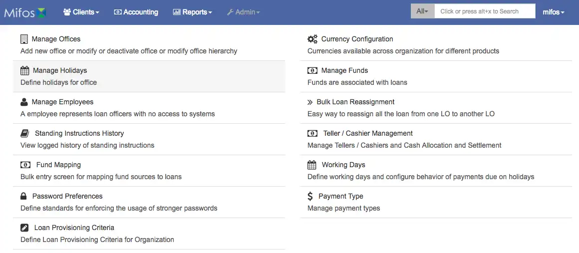 Download web tool or web app Mifos - Open Source Core Banking