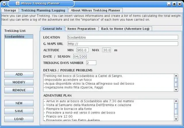 下载网络工具或网络应用 Milvus Trekking Planner 以在 Linux 上在线运行