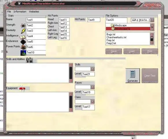 Download web tool or web app Mindscape Rpg Tools to run in Windows online over Linux online