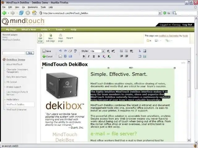 Download web tool or web app MindTouch (frmly deki wiki)