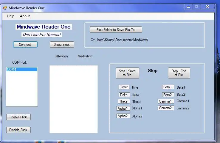 Download web tool or web app Mindwave Reader One