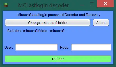 Download web tool or web app Minecraft last login decoder/recovery to run in Linux online