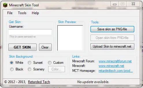 Download web tool or web app Minecraft Skin Tool to run in Windows online over Linux online