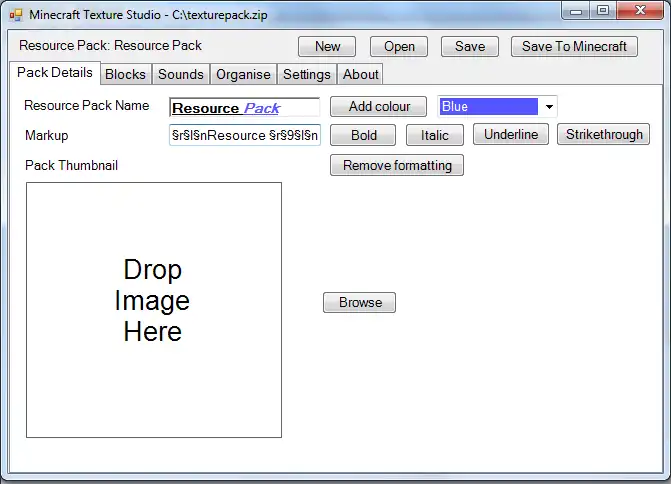 Download web tool or web app Minecraft Texture Studio to run in Linux online