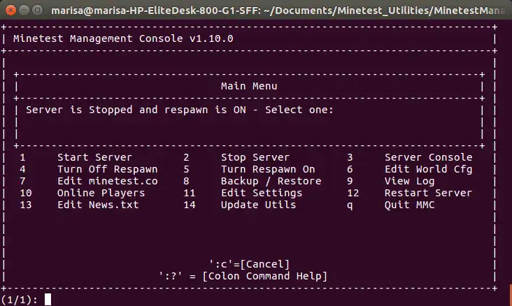 Linux'ta çevrimiçi çalıştırmak için web aracını veya web uygulamasını Minetest Utilities'i indirin