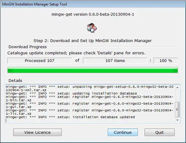 Télécharger l'outil Web ou l'application Web MinGW - GNU minimaliste pour Windows