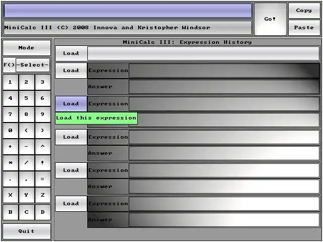 Download web tool or web app MiniCalc GUI