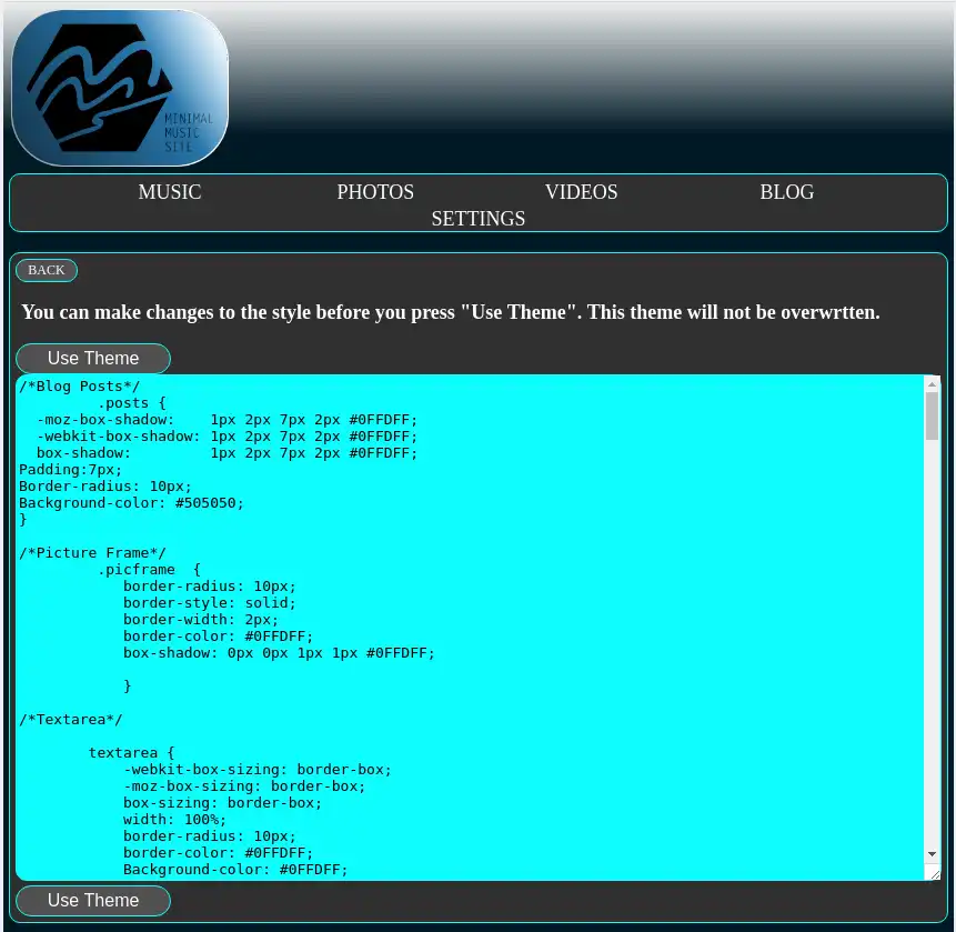 Unduh alat web atau aplikasi web Situs Musik Minimal - Tema