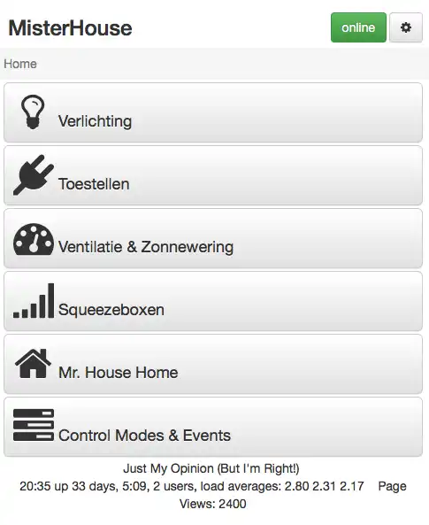 Download web tool or web app MisterHouse:   Home Automation with Perl