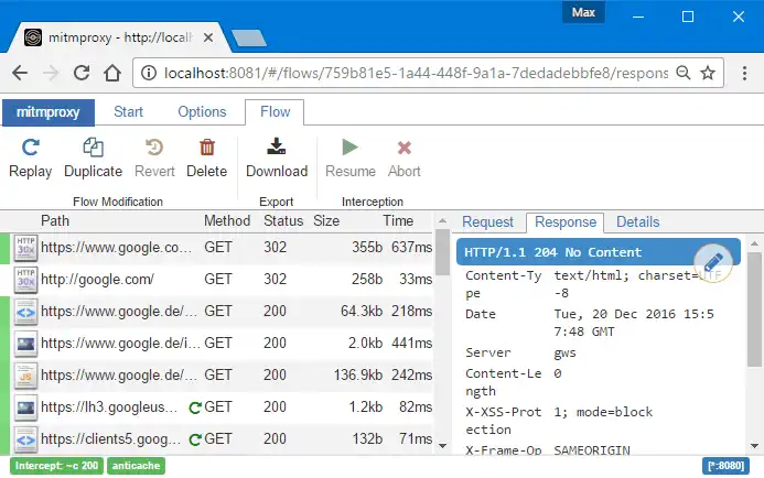 Descargue la herramienta web o la aplicación web mitmproxy