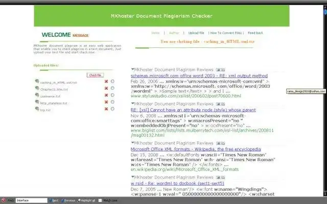 Download web tool or web app MKhoster Document Plagiarism Checker